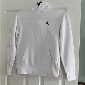 Jordan White Kids Hoodie with Black Logo